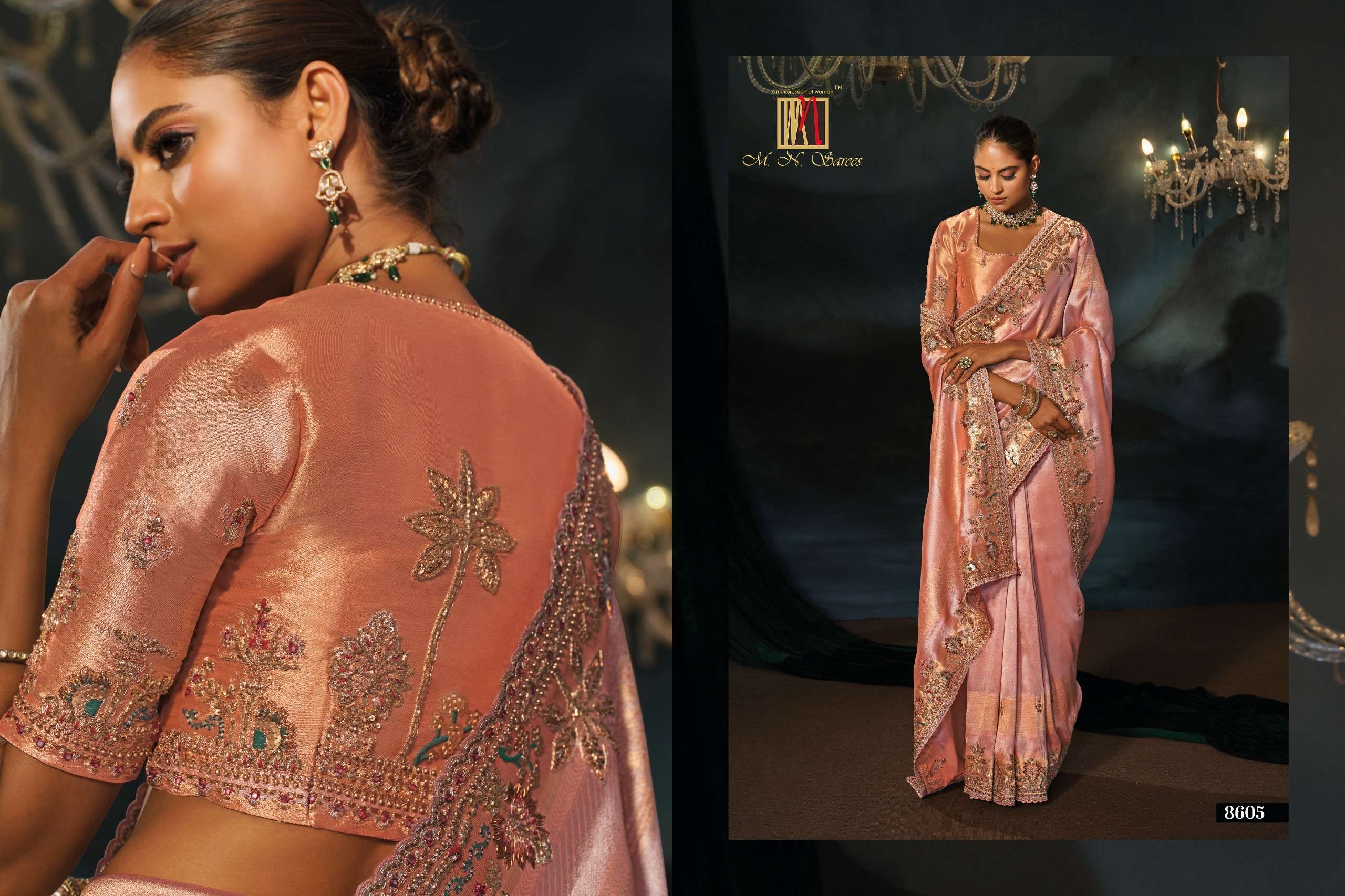 M N 8600 Series 8601 To 8613 the Royal and classic Heritage Collection saree wholesale in surat